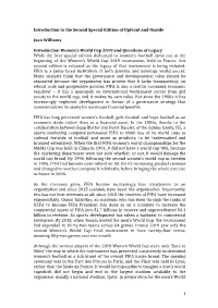 1 Introduction to the Second Special Edition of Upfront and Onside