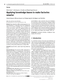 Applying Knowledge Bases to Make Factories Smarter