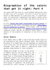 Biographies of the Saints That Get It Right: Part 4