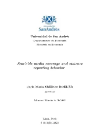 Femicide Media Coverage and Violence Reporting Behavior