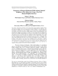 Responses of Human-Habituated Wild Atlantic Spotted Dolphins to Play Behaviors Using a Two-Way Human/Dolphin Interface