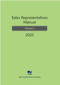 Sales Representatives Manual 2020 ● Volume 1 3 Chapter 1