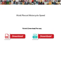 World Record Motorcycle Speed
