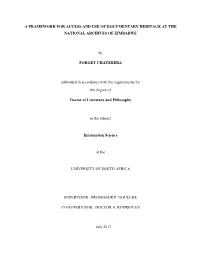 A Framework for Access and Use of Documentary Heritage at the National Archives of Zimbabwe