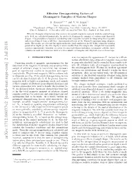 Effective Demagnetization Factors of Diamagnetic Samples of Various