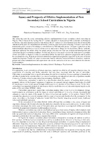 Issues and Prospects of Effetive Implementation of New Secondary School Curriculum in Nigeria
