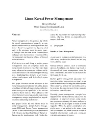 Linux Kernel Power Management