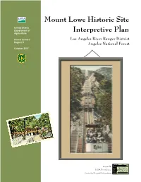 Mt. Lowe Historic Site Interpretive Plan