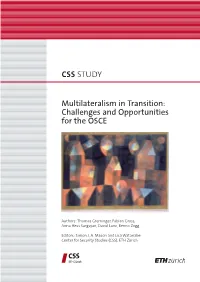 Multilateralism in Transition: Challenges and Opportunities for the OSCE