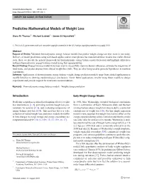 Predictive Mathematical Models of Weight Loss