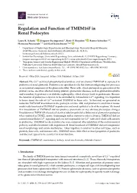 Regulation and Function of TMEM16F in Renal Podocytes