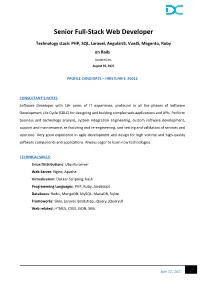Senior Full-Stack Web Developer