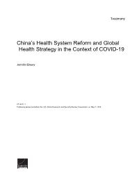 China's Health System Reform and Global Health Strategy in The