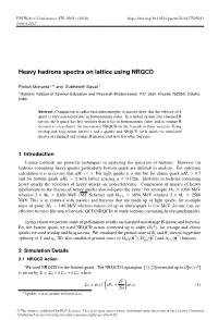 Heavy Hadrons Spectra on Lattice Using NRQCD