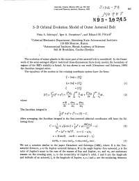 N98- Z 5 3-D Orbital Evolution Model of Outer Asteroid Belt