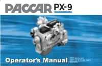 PX Operator Manual PACCAR PX-9 Engine