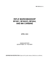 Rifle Marksmanship M16a1, M16a2/3, M16a4, and M4 Carbine