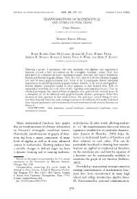 Transformations of Mathematical and Stimulus Functions