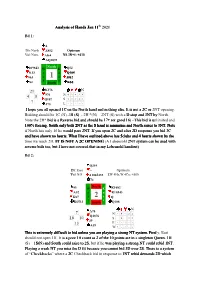 Analysis of Hands Jan 11 Bd 1
