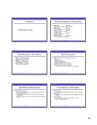 Chapter 4 the Development of Personality the Structure Of