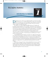 Descriptive Statistics Chapter