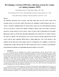 Developing a Wireless GPS Data Collection System for Cosmic Ray Timing (Summer 2019)