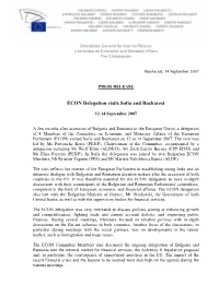 ECON Delegation Visits Sofia and Bucharest