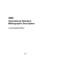ISBD Consolidated Edition