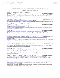 MARTIAN METEORITES: GEOCHEMISTRY and SUCH 6:00 P.M
