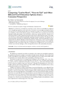 “Nose-To-Tail” and Other Efficient Food Utilization Options from A