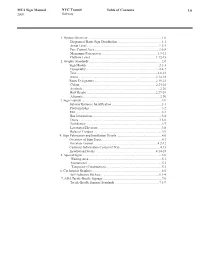 2009 NYC Transit Subway MTA Sign Manual Table of Contents
