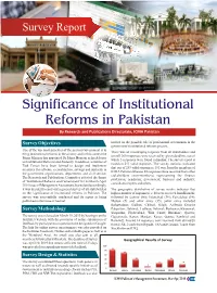 7-Survey Report on Significance of Institutional Reforms