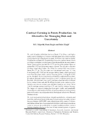 Contract Farming in Potato Production: an Alternative for Managing Risk and Uncertainty