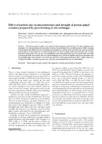 Effect of Particle Size on Microstructure and Strength of Porous Spinel Ceramics Prepared by Pore-Forming in Situ Technique