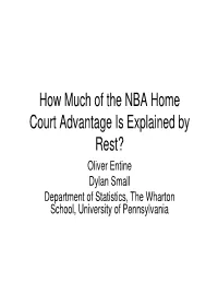 How Much of the NBA Home Court Advantage Is Explained by Rest?