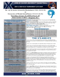 NEW 2008-09 XU at URI Notes.Indd