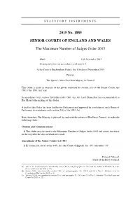 The Maximum Number of Judges Order 2015