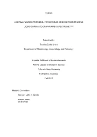 Thesis a Derivatization Protocol for Mycolic Acids