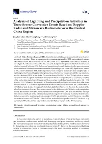 Analysis of Lightning and Precipitation Activities in Three Severe Convective Events Based on Doppler Radar and Microwave Radiometer Over the Central China Region
