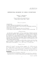 DIFFERENTIAL GEOMETRY of CARTAN CONNECTIONS Dmitri V