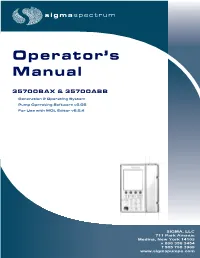Sigma Spectrum Operator's Manual