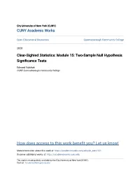 Two-Sample Null Hypothesis Significance Tests