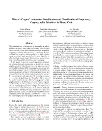 Where's Crypto?: Automated Identification and Classification Of