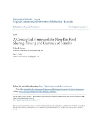 A Conceptual Framework for Non-Kin Food Sharing: Timing and Currency of Benefits Jeffrey R