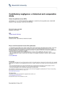 Contributory Negligence: a Historical and Comparative Study