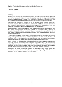 Marine Protected Areas and Large-Scale Features. Position Paper