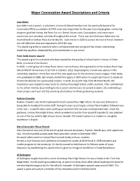 Please Click Here for Major Convocation Award Descriptions