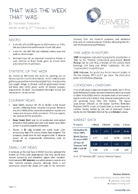 THAT WAS the WEEK THAT WAS by Vermeer Partners Week Ending 12Th February 2021