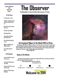 The Observer Issue 1 the Newsletter of Central Valley Astronomers of Fresno