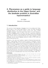 4. Placenames As a Guide to Language Distribution in the Upper Hunter, and the Landnám Problem in Australian Toponomastics1
